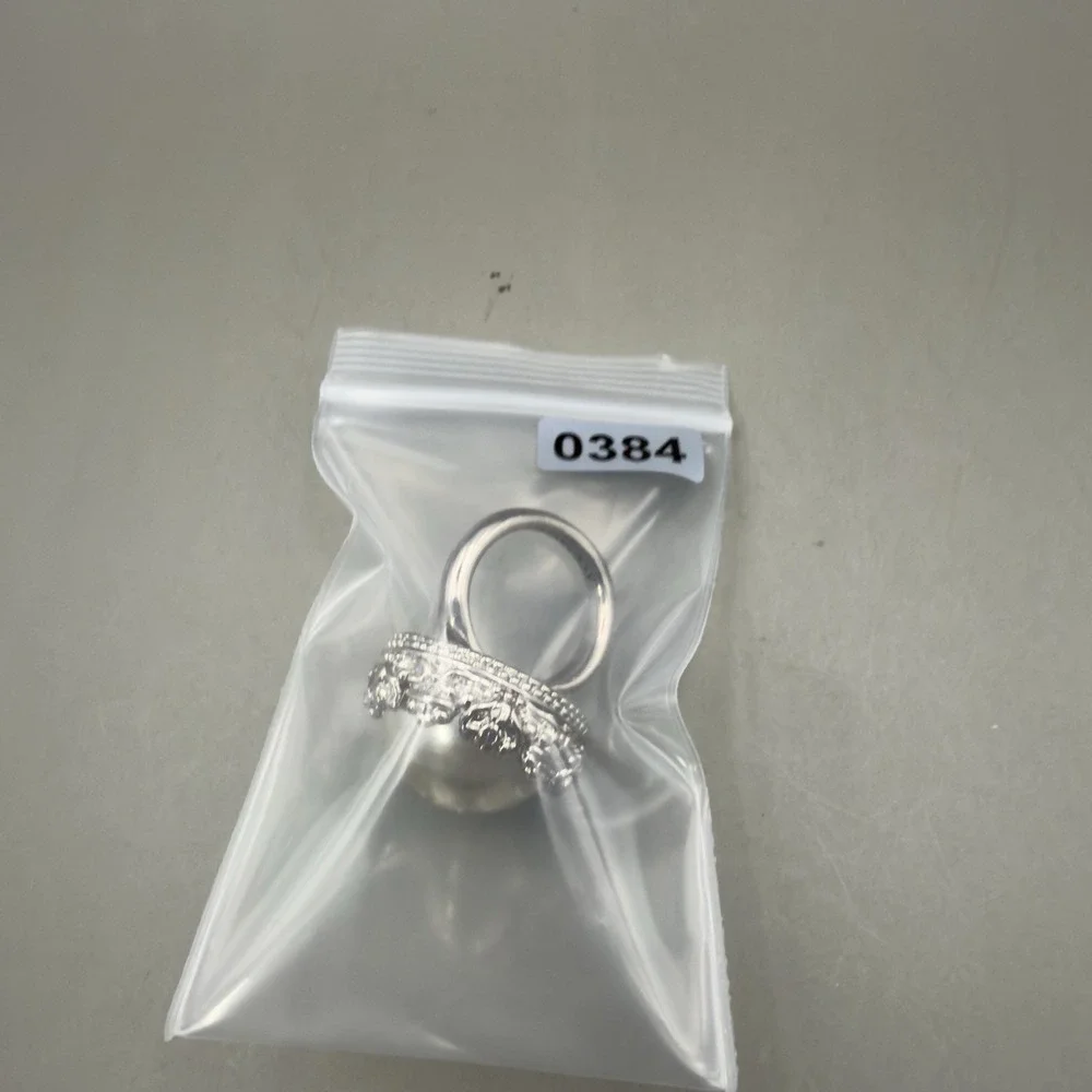 Ann Taylor Faux Pearl Statement Ring Silver Tone Large Dome Cocktail Style 6 VTG